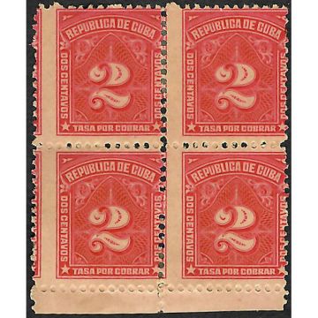 1927 Scott J9 Block 2 Cents Postage due (New)