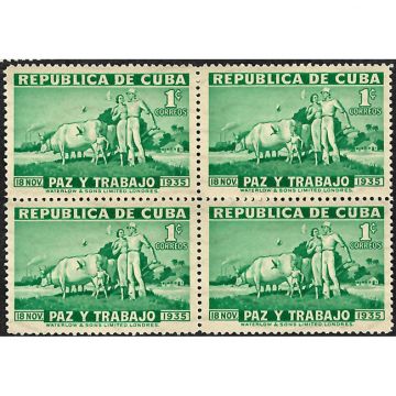1936 SC 332 Cuba Stamp block (New)