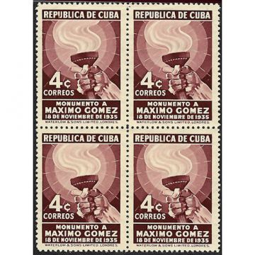 1936 SC 334 Cuba Stamp block (New)