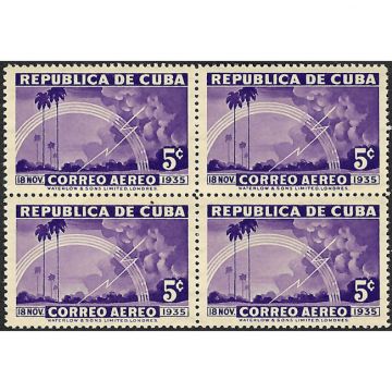 1936 SC C22 Stamp block, 5 Cents