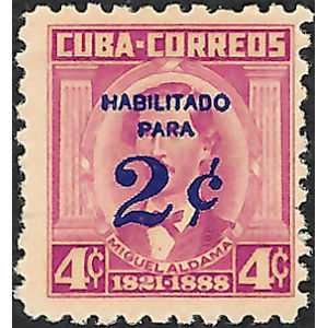 1960-00-xx Cuba Stamp 2c on 4 cent, Scott 641 (New)