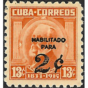 1960-00-xx Cuba Stamp, 2c on 13 cent Scott 643 (New)