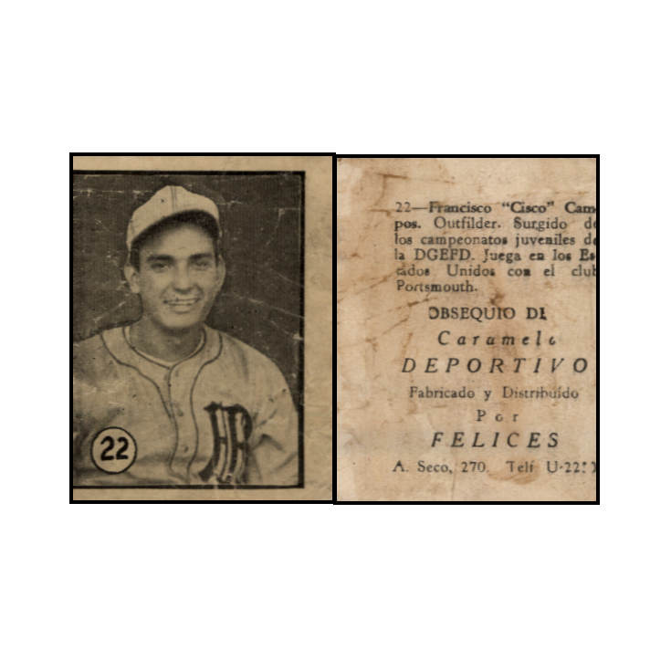 Vintage Cuba Caramelo Deportivo Felices 1945 - 1946 Baseball