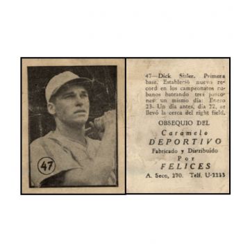 Dick Sisler Baseball Card No. 47 Cuba.
