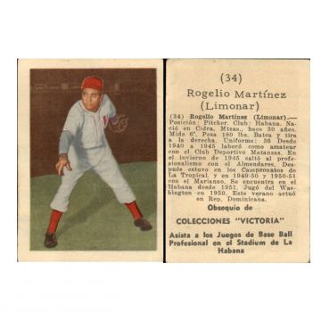 Rogelio Martinez Baseball Card No. 34 - Cuba