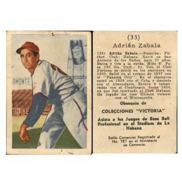 Adrian Zabala Baseball Card No. 33 - Cuba