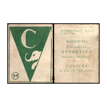Cienfuegos Team Banner Baseball Card No. 54 Cuba.