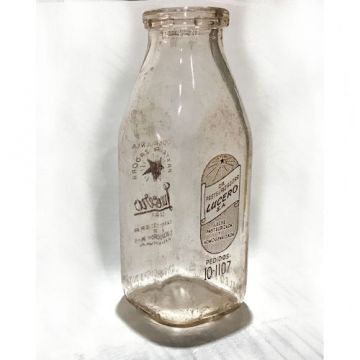 Botella de leche Lucero. One Pint, 7 pulgadas de alto 10-1107
