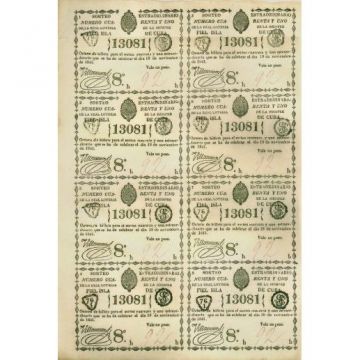 1841-11-19 Billete de Loteria Entero REPRODUCCION