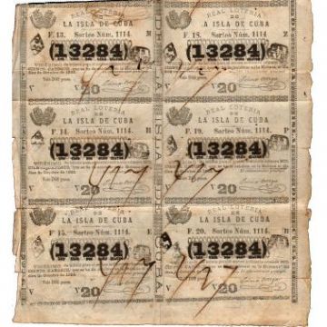 1882-10-10 Billete de Loteria Entero