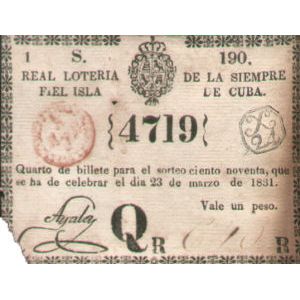 1831-03-23 Billete de Loteria