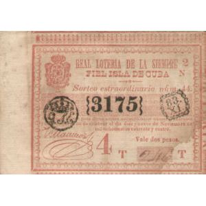 1844-11-19 Billete de Loteria