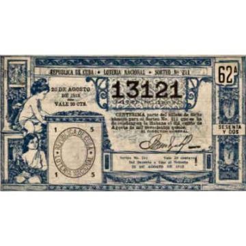 1915-08-20 Billete de Loteria