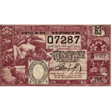 1915-09-30 Billete de Loteria
