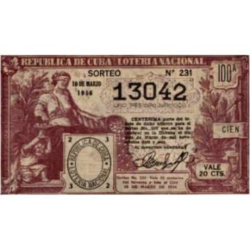 1916-03-10 Billete de Loteria