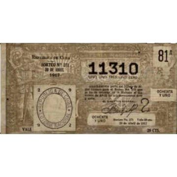 1917-04-20 Billete de Loteria