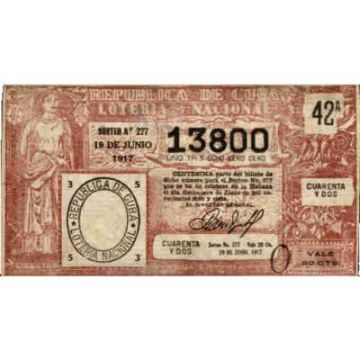 1917-06-19 Billete de Loteria