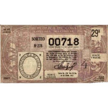 1917-06-30 Billete de Loteria