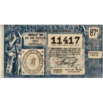 1917-07-20 Billete de Loteria