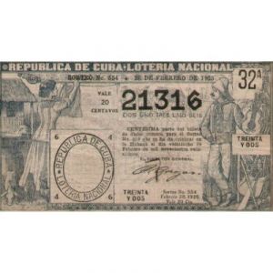 1925-02-28 Billete de Loteria