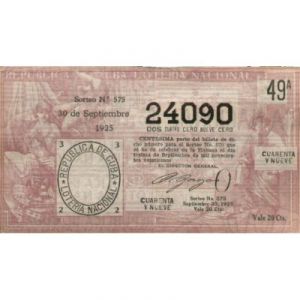 1925-09-30 Billete de Loteria