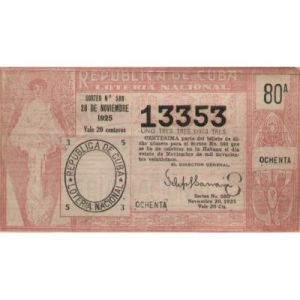 1925-11-20 Billete de Loteria