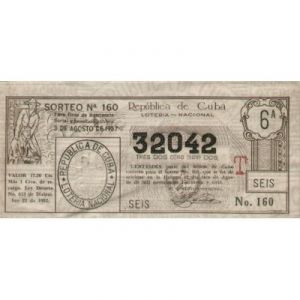 1957-08-03 Billete de Loteria