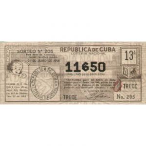 1958-06-21 Billete de Loteria