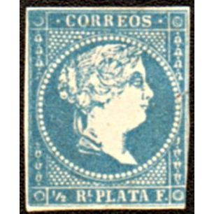 1857 SC 12 Cuba Stamp  Medio Real de Plata, (New)