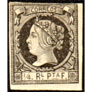 1862 SC 16 Cuba Stamp 1 Cuarto de Real de Plata, (New)
