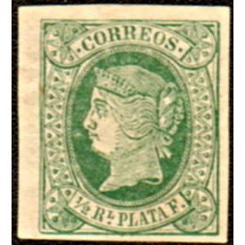 1864 SC 18 Cuba Stamp 1 Cuarto de Real de Plata, (New)