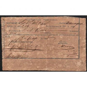 1868 Managua, recibo de impuestos