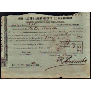 1891 Guanabacoa, (2) recibo de impuestos