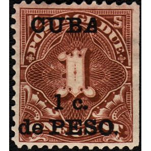 1899 Cuba Stamp, Scott J 1, 1 Centavo (New)
