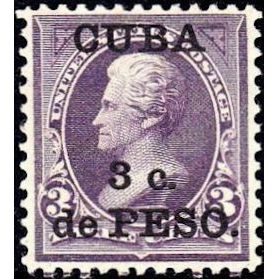 1899 Cuba Stamp, Scott 224, 3 Centavos, (New)