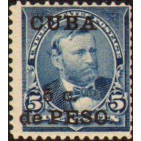 1899 Cuba Stamp, Scott 225, 5 Centavos, NH full gum