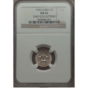 1920 1 Centavo Cuba Coin MS62 KM# 9.1