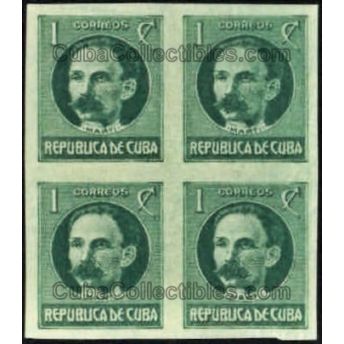 1926 SC 280 Block 4 stamps, Jose Marti, 1 cent.