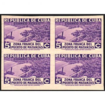1936 SC C18 Cuba Stamp Block, Scott C18 Imperforated(New)