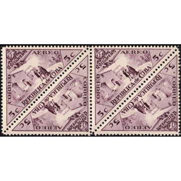 1936 stamps block, Emision de Colon, 5 cents Air Mail