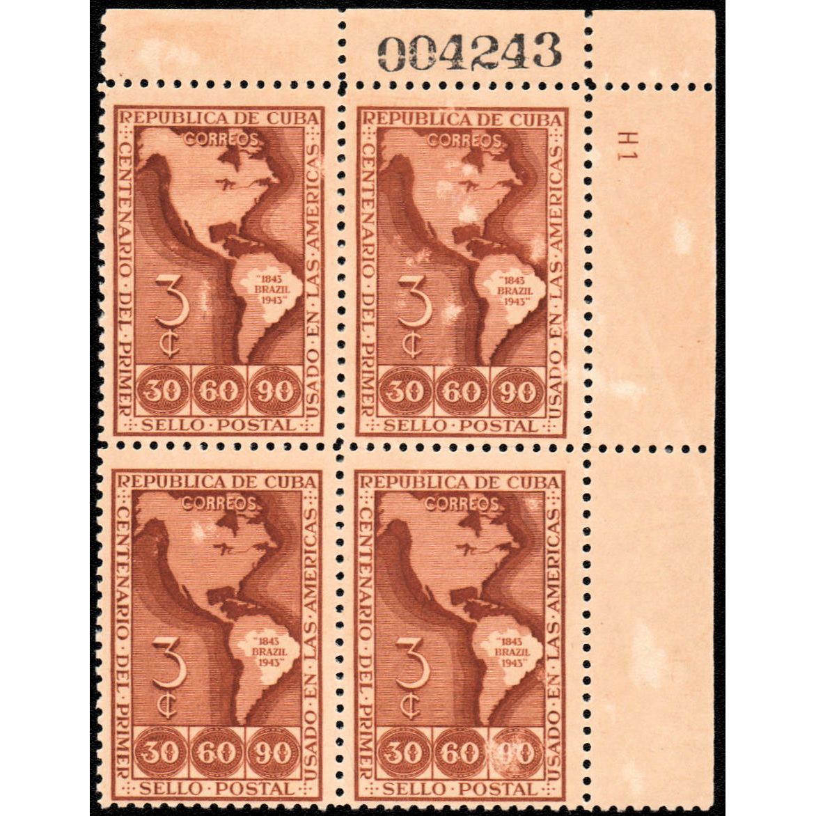Vintage Cuba Stamps Blocks and Sheets > 1952-05-27 SC 475 Cuba