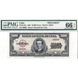 1950 Cuba 10,000 Pesos SPECIMEN Cuban Specimen