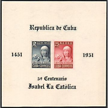 1951 Philatelic sheet, Isabel la Catolica, Imperforated