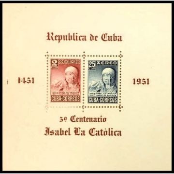 1951 Philatelic sheet, Isabel la Catolica, perforated stamps