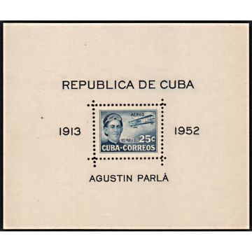 1952 Philatelic sheet, Agustin Parla, perforated 25 cents
