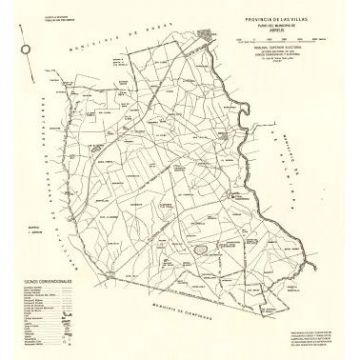 Abreus, Cuba Mapa del Municipio, 1953 Original