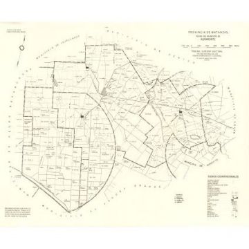 Agramonte, Cuba Mapa del Municipio, 1953 Original