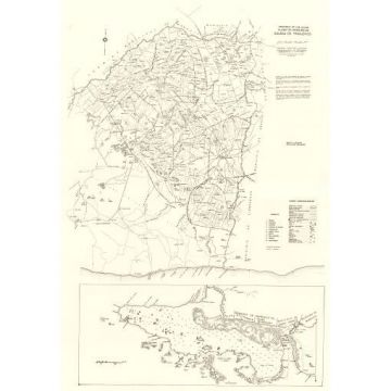 Aguada de Pasajeros, Cuba Mapa del Municipio, 1953 Original