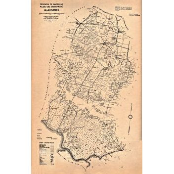 Alacranes, Cuba Mapa del Municipio, 1953 Original