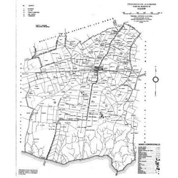 Alquizar, Cuba Mapa del Municipio, 1953 REPRODUCTION